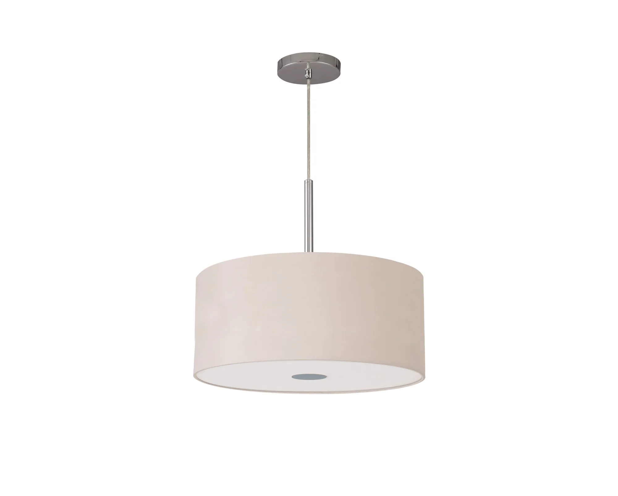 Baymont 40cm Pendant 1 Light Polished Chrome, Nude Beige/Moonlight, Frosted Diffuser DK0136  Deco Baymont CH NU